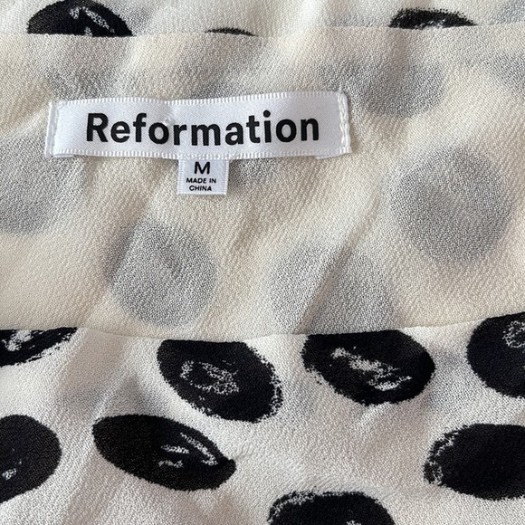 Reformation Black and White Polka Dot Midi Dress - Picture 7 of 8